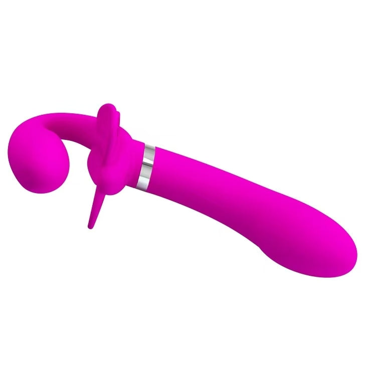 19 CM Pink Silicone Vibratir Strapless Dildo
