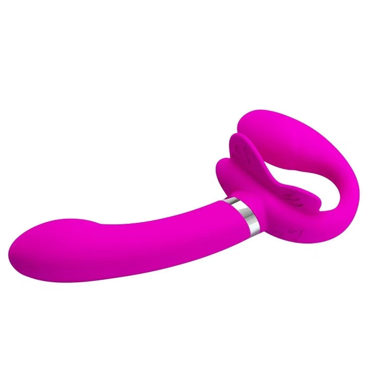 19 CM Pink Silicone Vibratir Strapless Dildo
