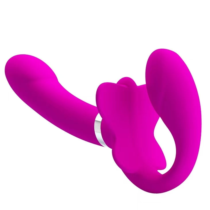 19 CM Pink Silicone Vibratir Strapless Dildo