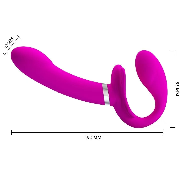 19 CM Pink Silicone Vibratir Strapless Dildo