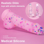Klar Rosa Pailletten Dildo Strap on
