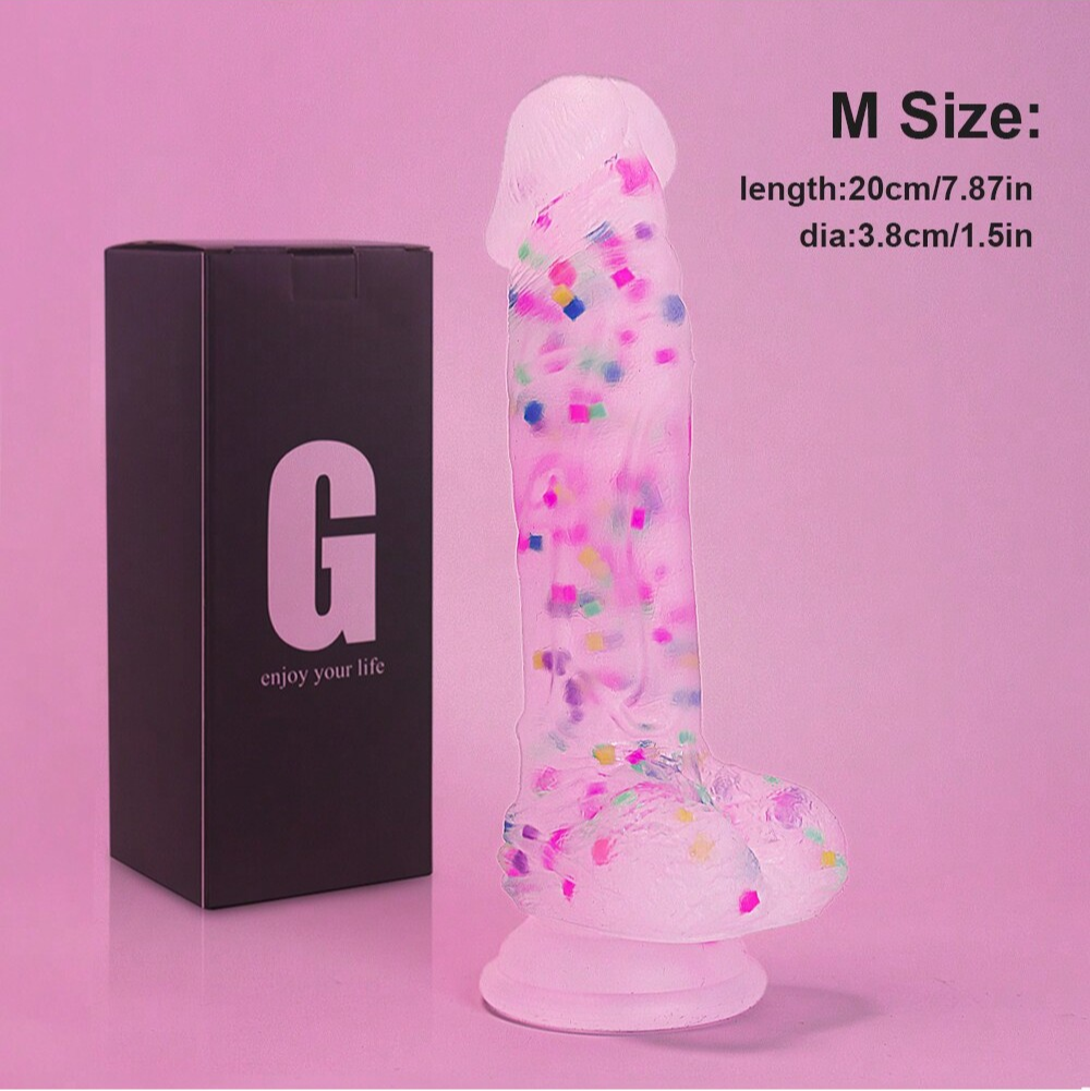 Klar Rosa Pailletten Dildo Strap on