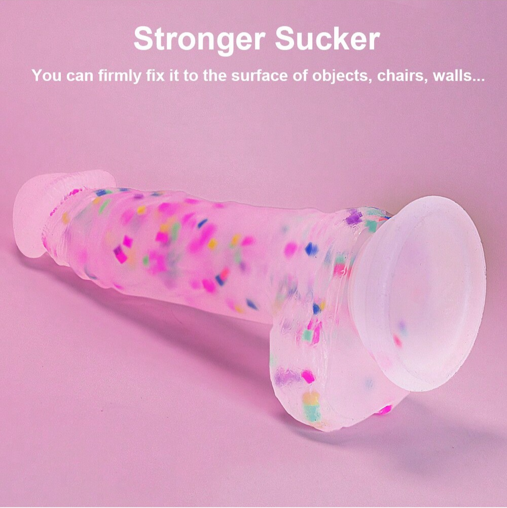 Klar Rosa Pailletten Dildo Strap on