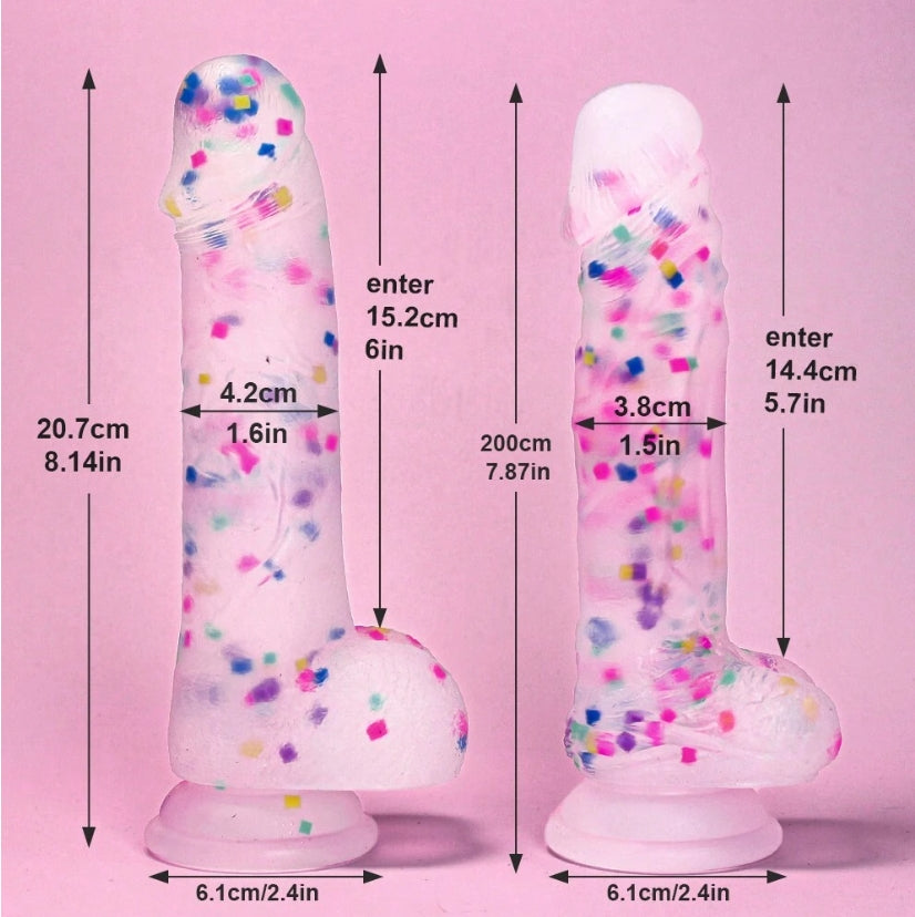 Klar Rosa Pailletten Dildo Strap on