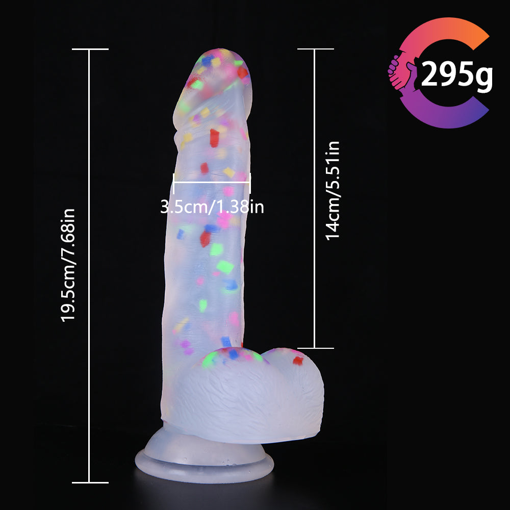 19 CM Konfetti Jelly Strap On Dildo