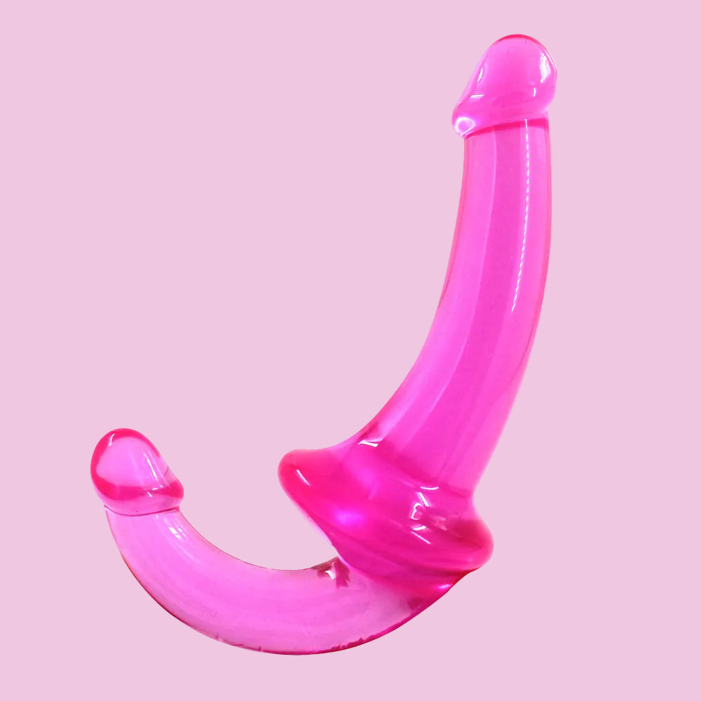 19 CM Glatt Strapless Doppel Glasdildo