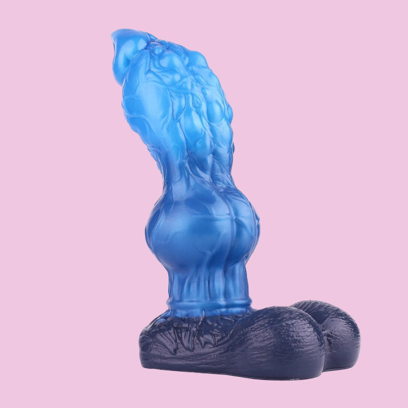 21 CM Blau Dog Knotdildo Dual Density