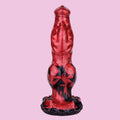21 CM Dog Knotdildo Rot Suction Cup