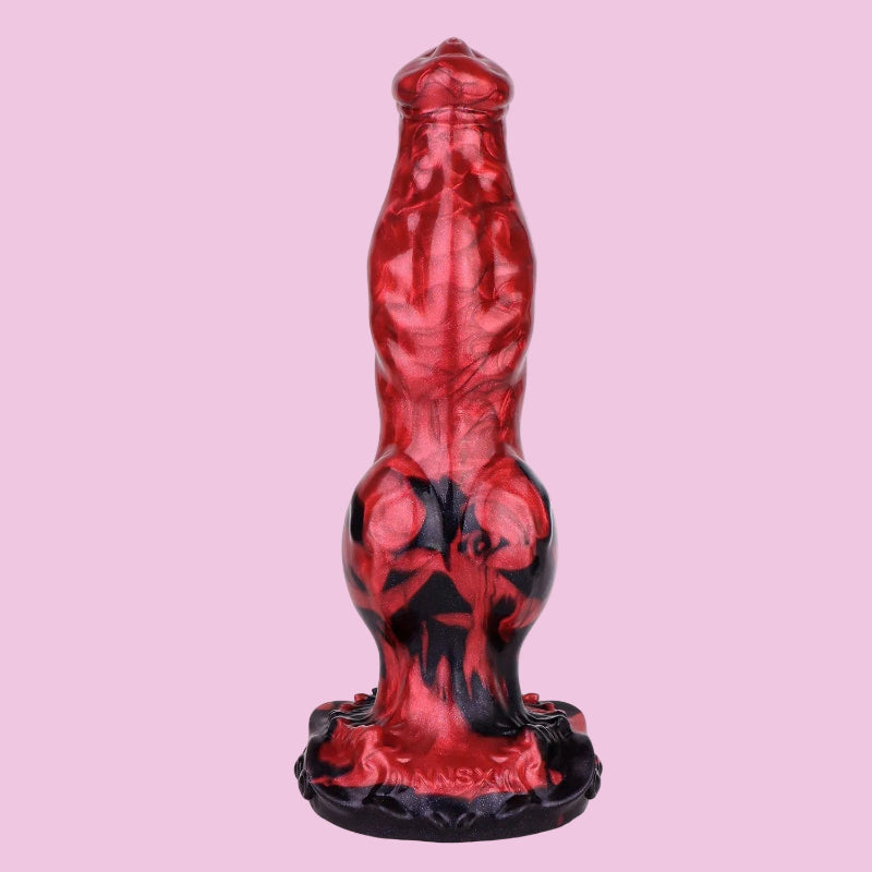 21 CM Dog Knotdildo Rot Suction Cup