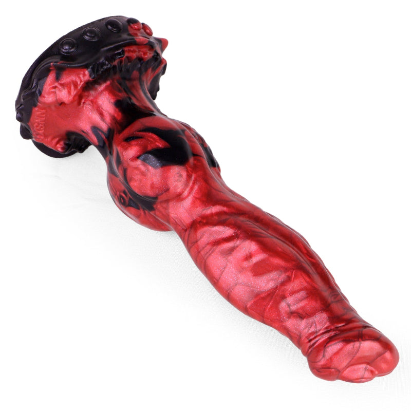 21 CM Dog Knotdildo Rot Suction Cup