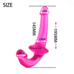 19 CM Glatt Strapless Doppel Glasdildo