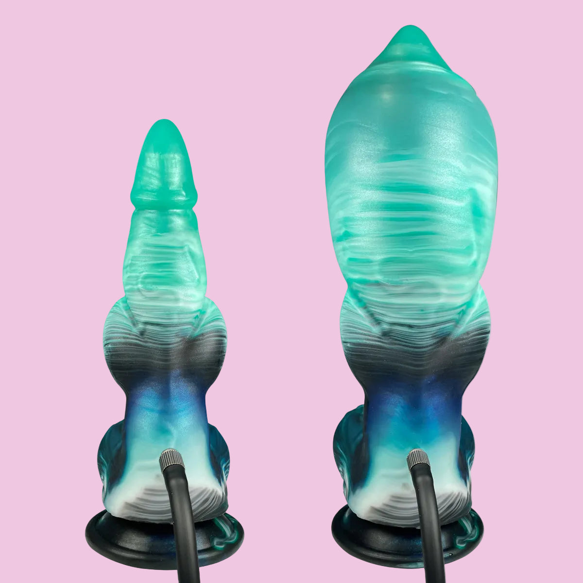 23 CM Verlaufend Grün Knotted Aufblasbar Analplug