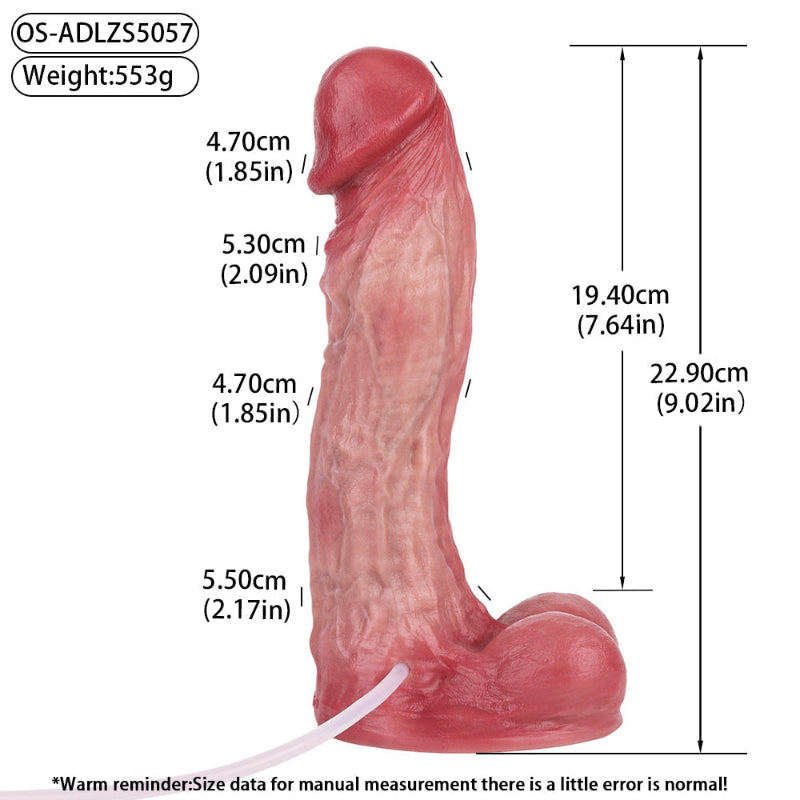 23 CM Dual Density Flesh Natural Squirting Dildo