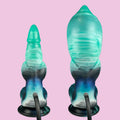 23 CM Verlaufend Grün Knotted Aufblasbar Analplug