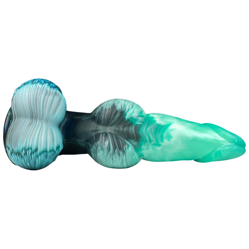 23 CM Verlaufend Grün Knotted Aufblasbar Analplug