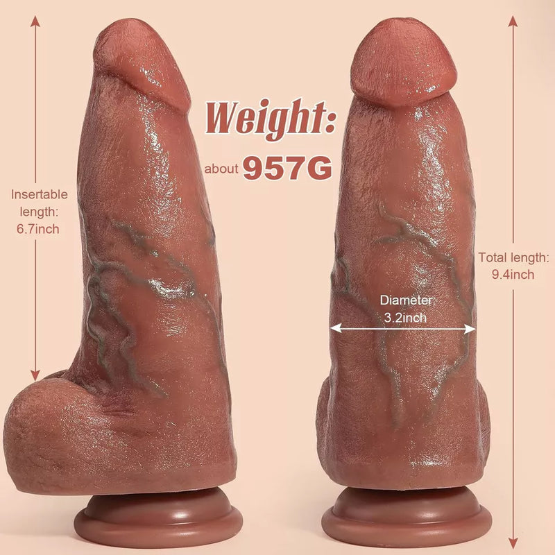 24 CM Big Schwarz Realistic Strap On Dildo