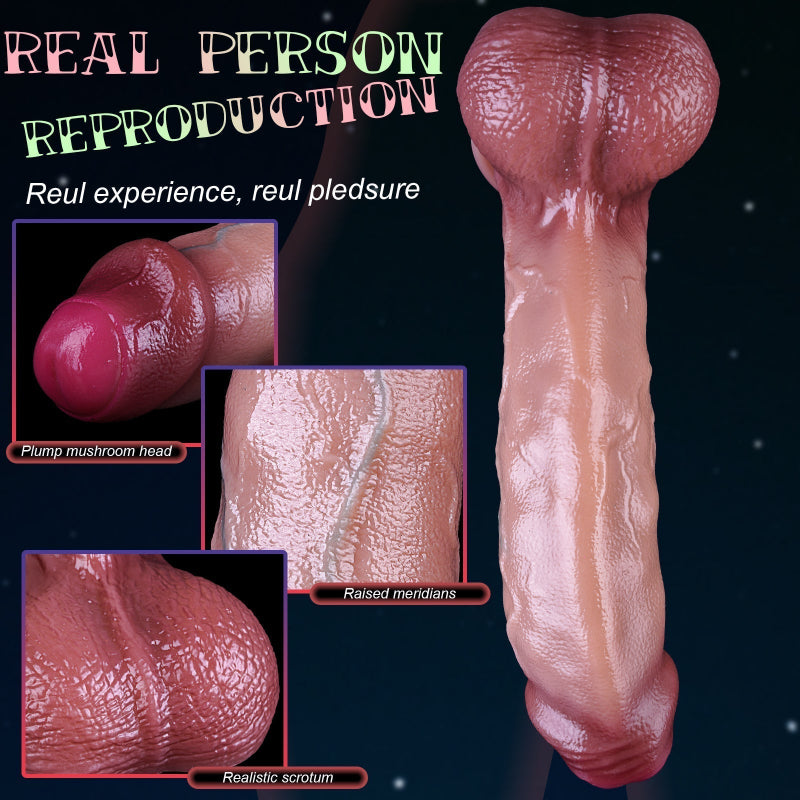 26 CM Dual Density Classic Dildo mit Vorhaut
