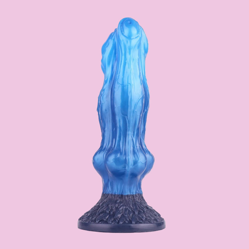 26cm Monster Drei Köpfe Wolf Blau Knotdildo