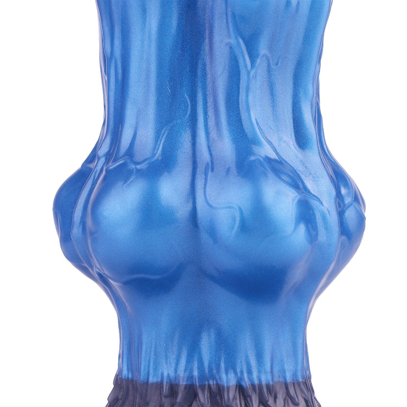 26cm Monster Drei Köpfe Wolf Blau Knotdildo