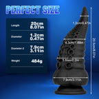 20 CM Schwarz Analpulg Thick Tentakel Dildo