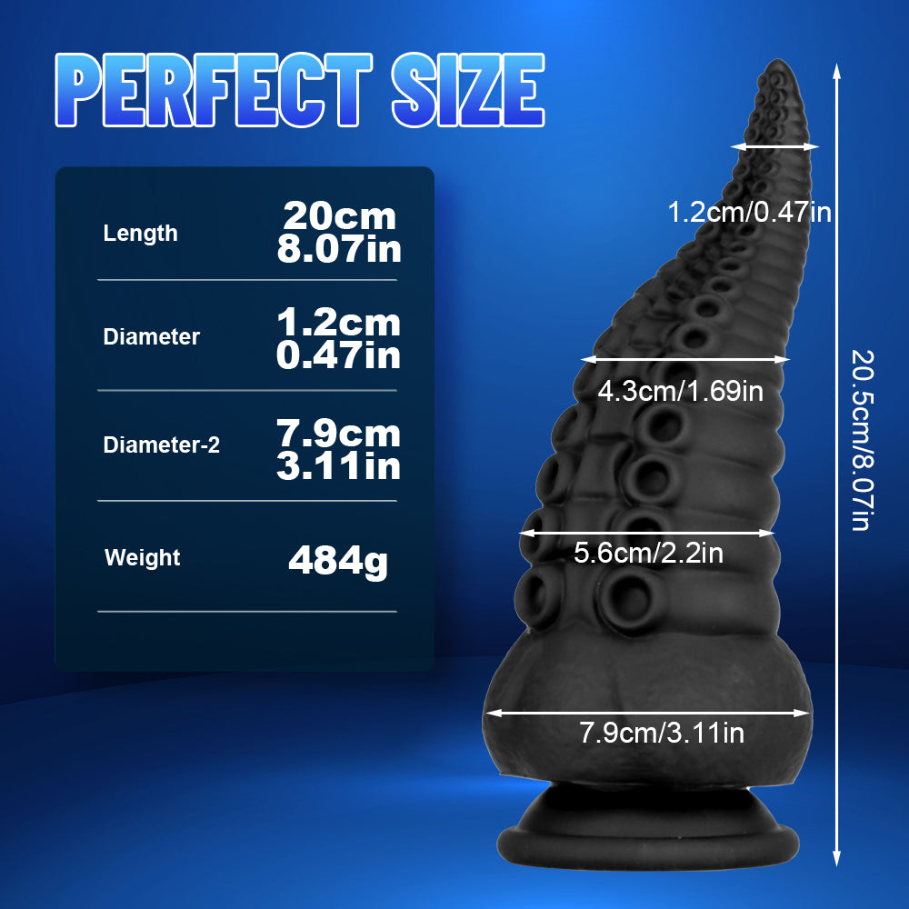 20 CM Schwarz Analpulg Thick Tentakel Dildo