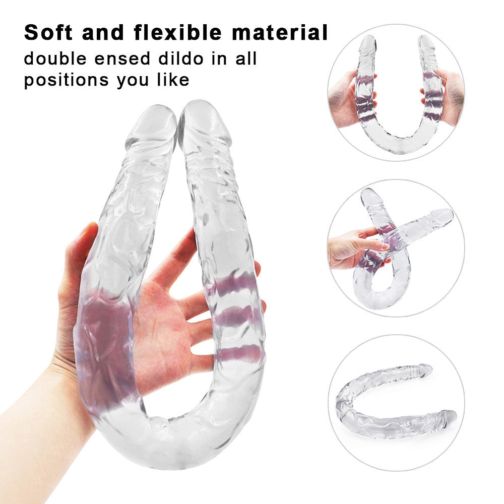 55 CM Klar Jelly Doppel Lesbian Dildo
