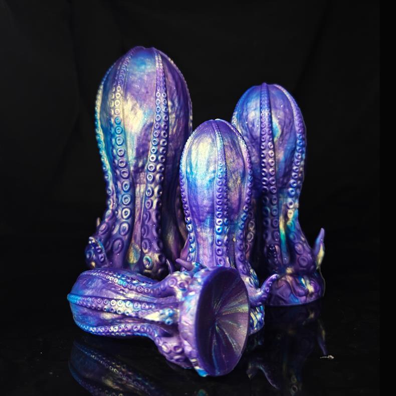 Blau Alien Tentacle Monster Huge Buttplug