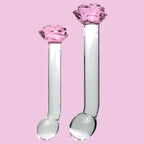 Rose Klar Glatt Masturbator Glass Dildo