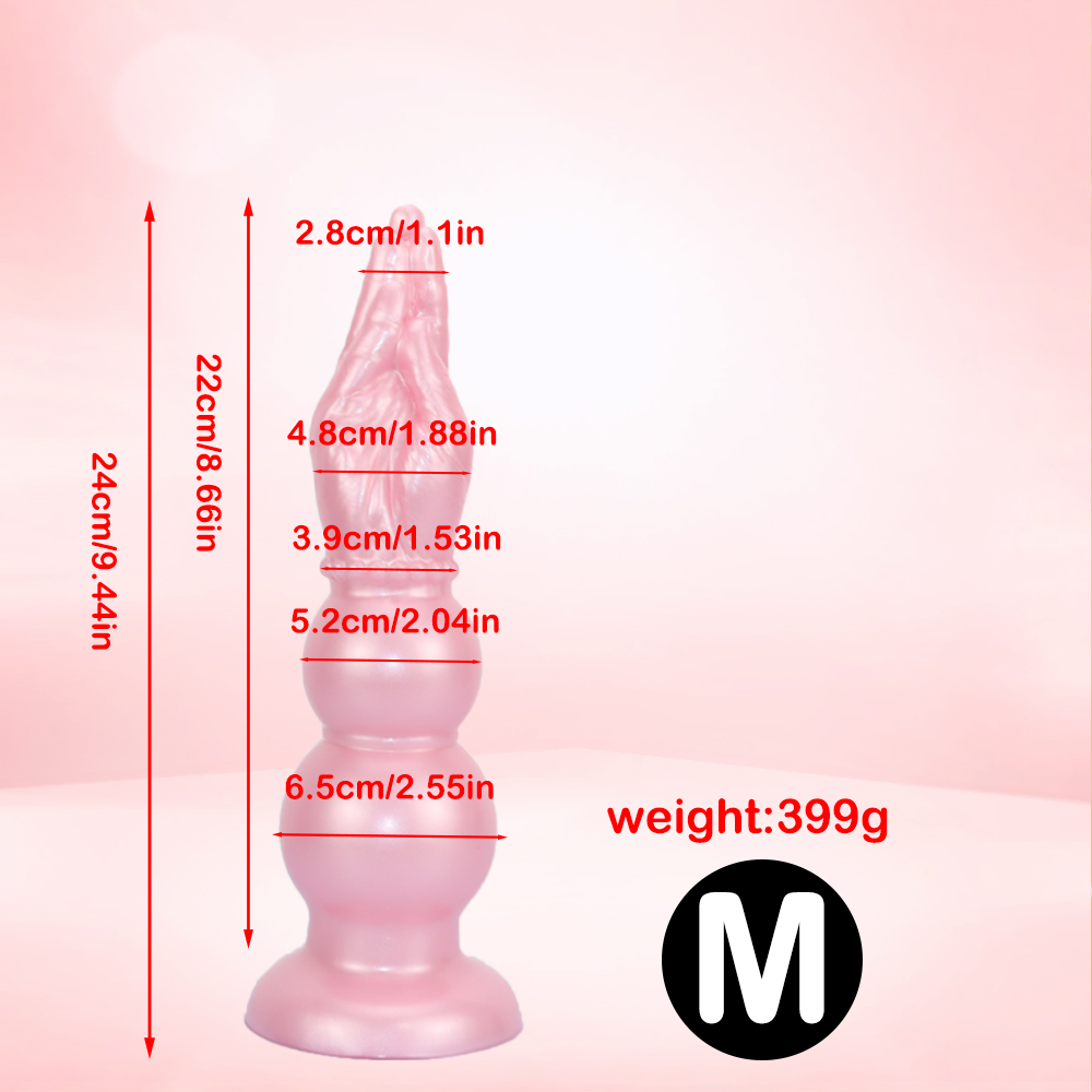 Pink Doppel Knotted Silicone Fisting Dildo