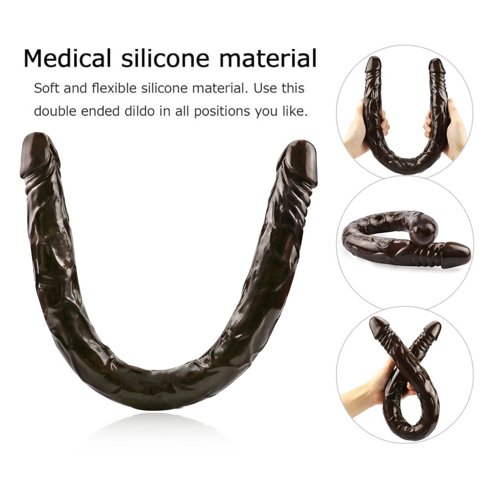 55 CM Kaffeebraun Extra Langer Double Dildo