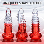 22 CM Rot Klar Soft Stachelig Silicone Dragon Dildo
