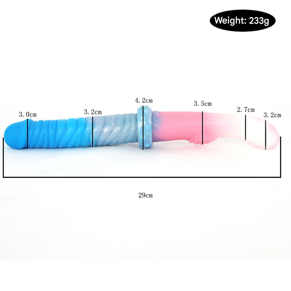 29 CM Bunt Soft Lesbian Long Doppeldildo