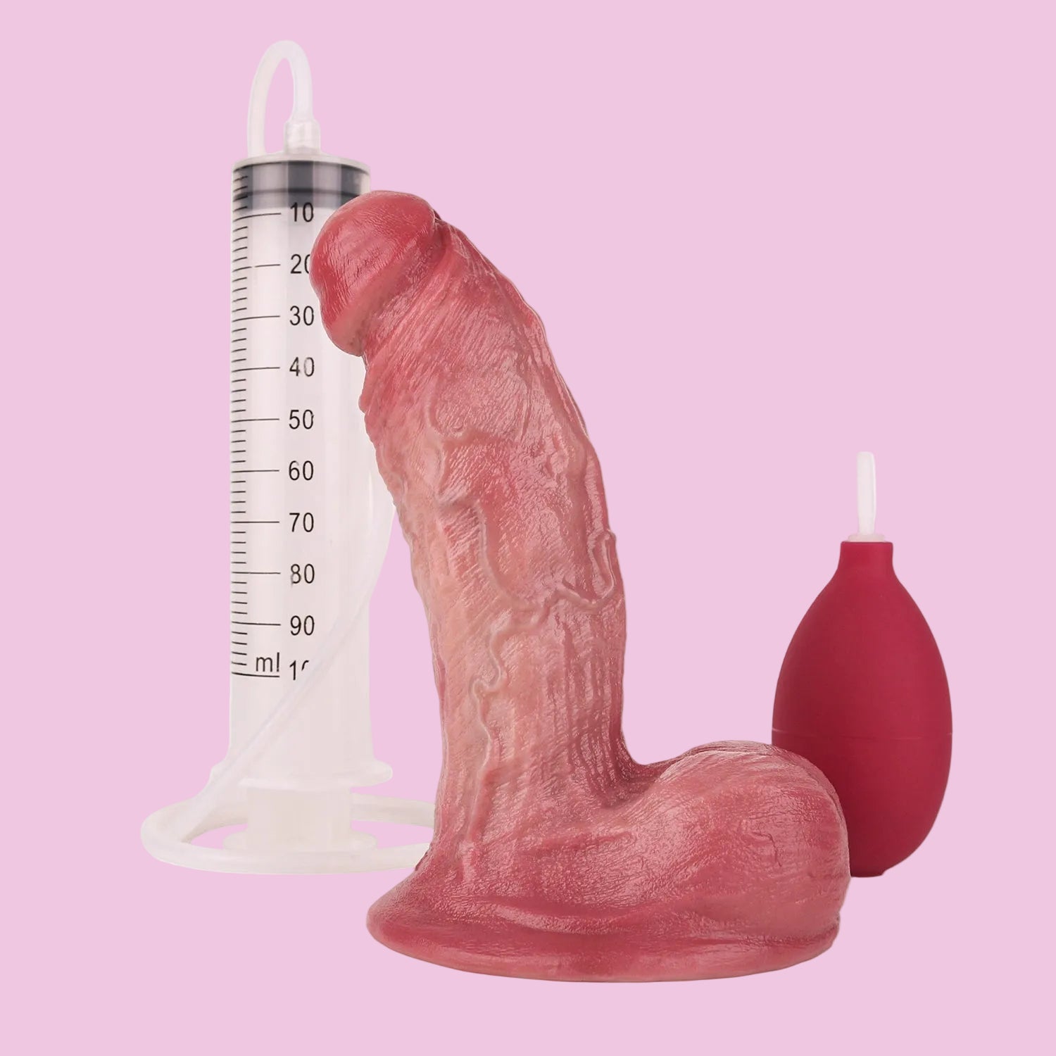 16  CM Squirting Dual Layered Silikon Natural Dildo