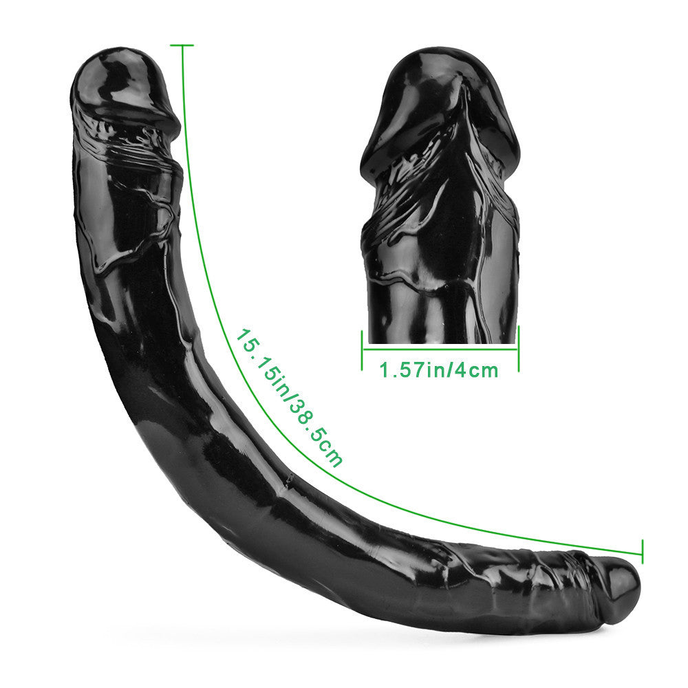38 CM Realistic Black Lesbian Doppeldildo mit Venen
