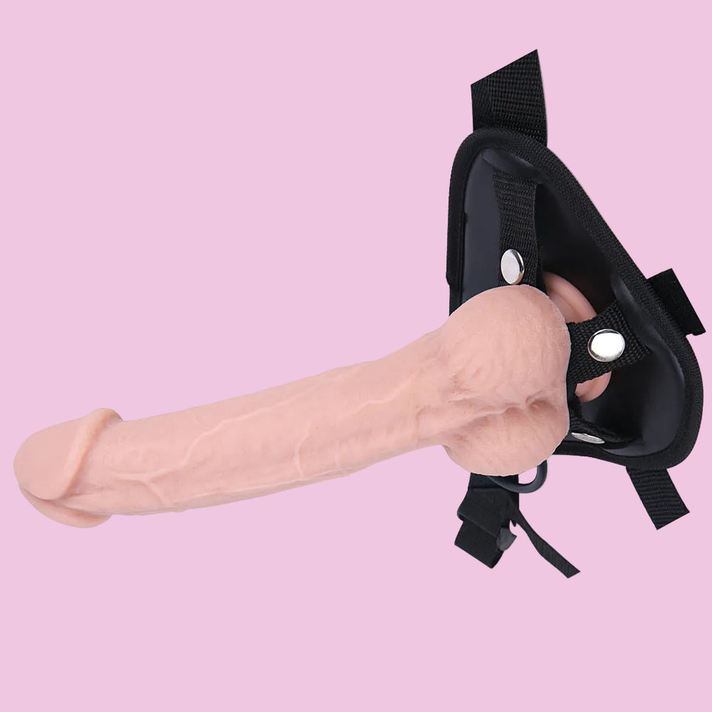 24 CM Silicone Karikatur Aderstruktur Strap On Dildo