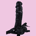 30 CM Strap On mit Balls Big Black Dildo