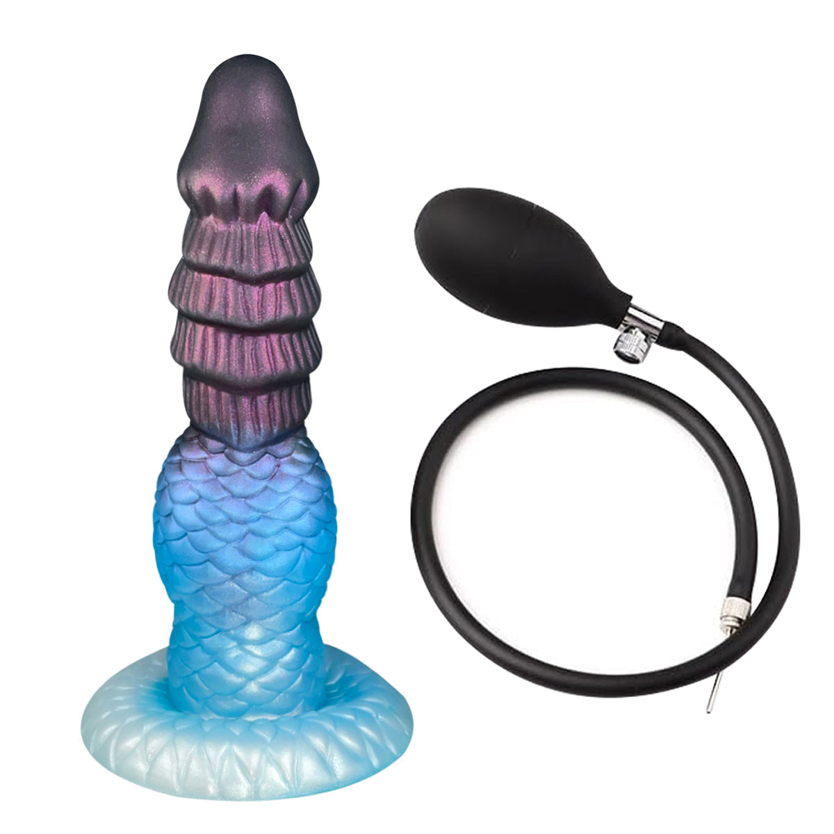 19  CM Drachenschuppe Aufblasbar Silicone Fantasy Dildo