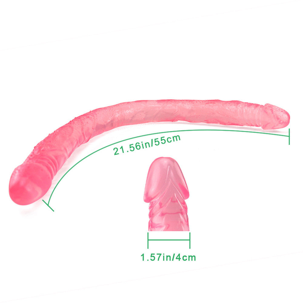 55 CM Rosa Jelly Double Lesbian Dildo
