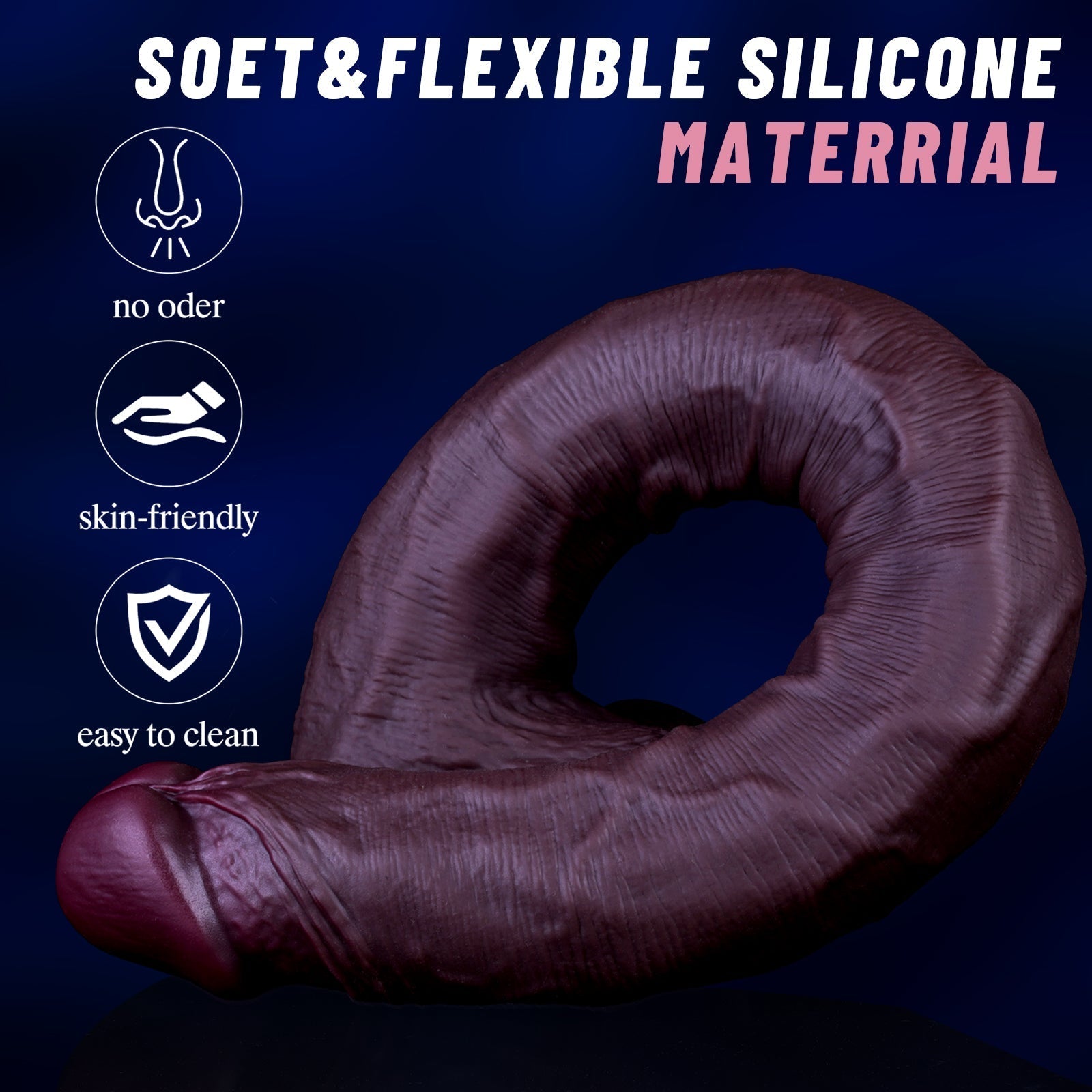 42 CM Extrem Long Dual Density Braun Dildo