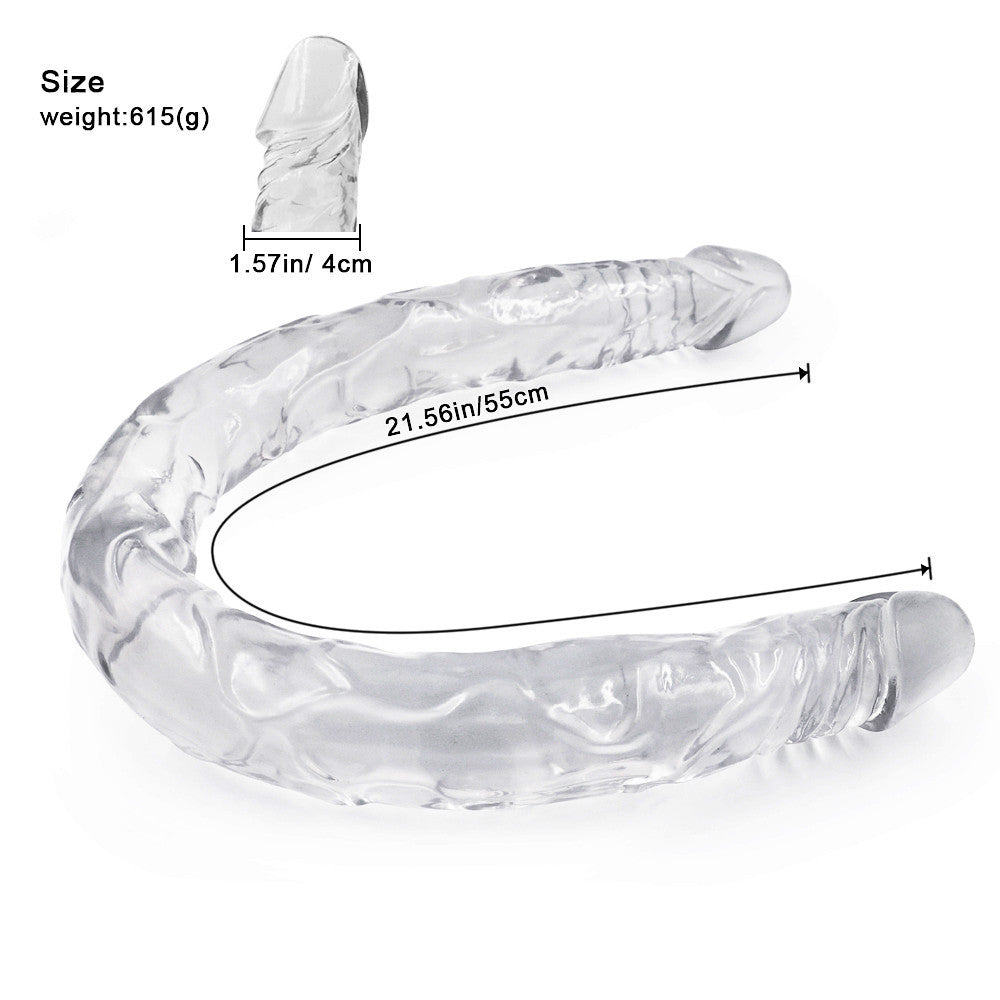 55 CM Klar Jelly Doppel Lesbian Dildo