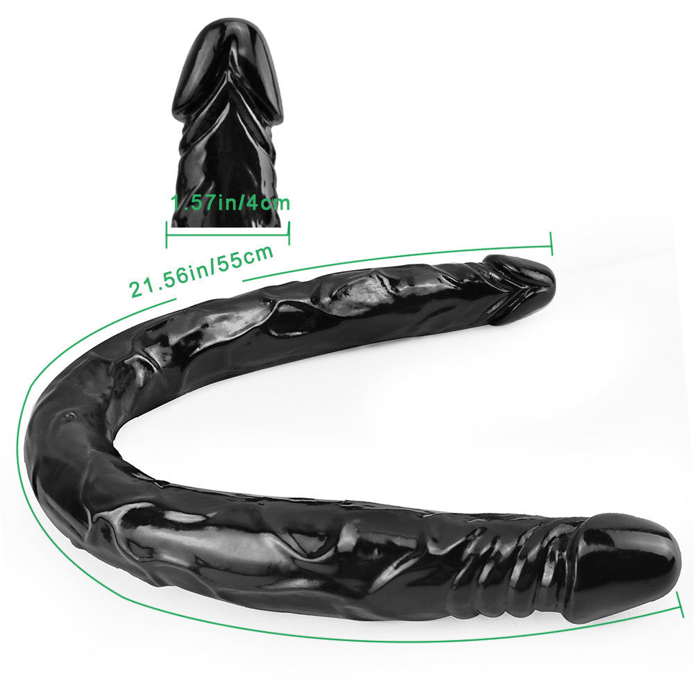 55 CM Extra Long Schwarz Realistic Double Dildo