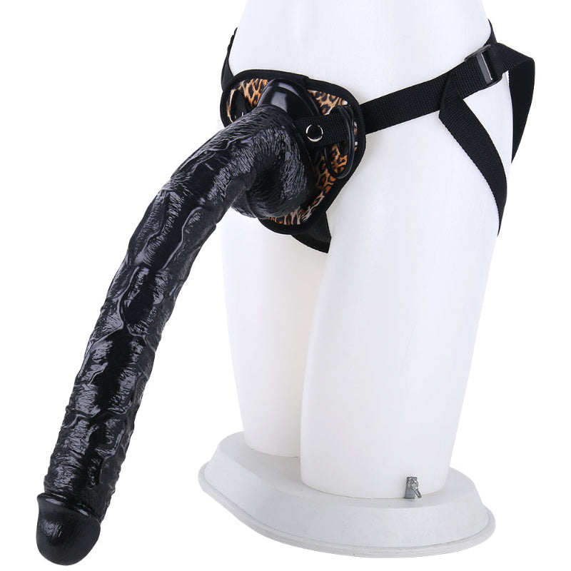43 CM Long Peni Schwarz Strap On Dildo