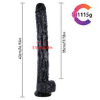 43 CM Long Peni Schwarz Strap On Dildo