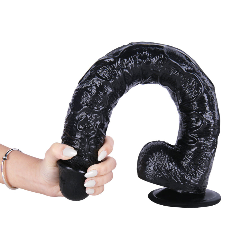 43 CM Long Peni Schwarz Strap On Dildo
