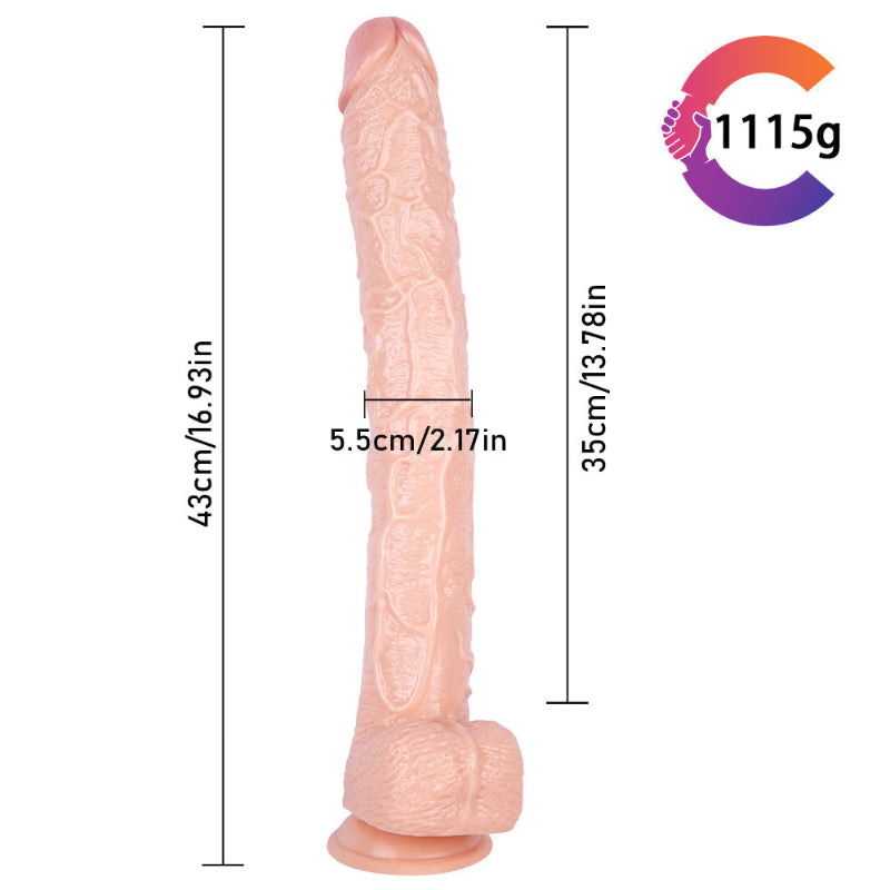 43 CM Natural Long Strap On Dildo