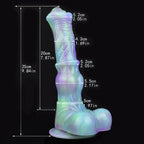 25 CM Silikon Monster Saugfuß Nachleuchtend Horsedildo