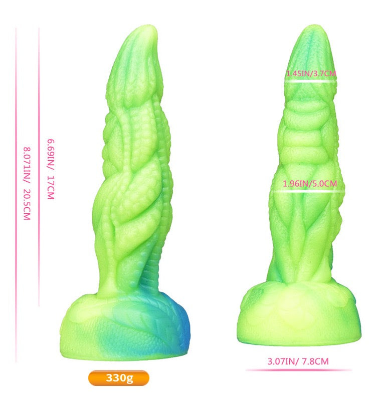 20 CM Grün Nachleuchtend Soft Silicone Dragon Dildo