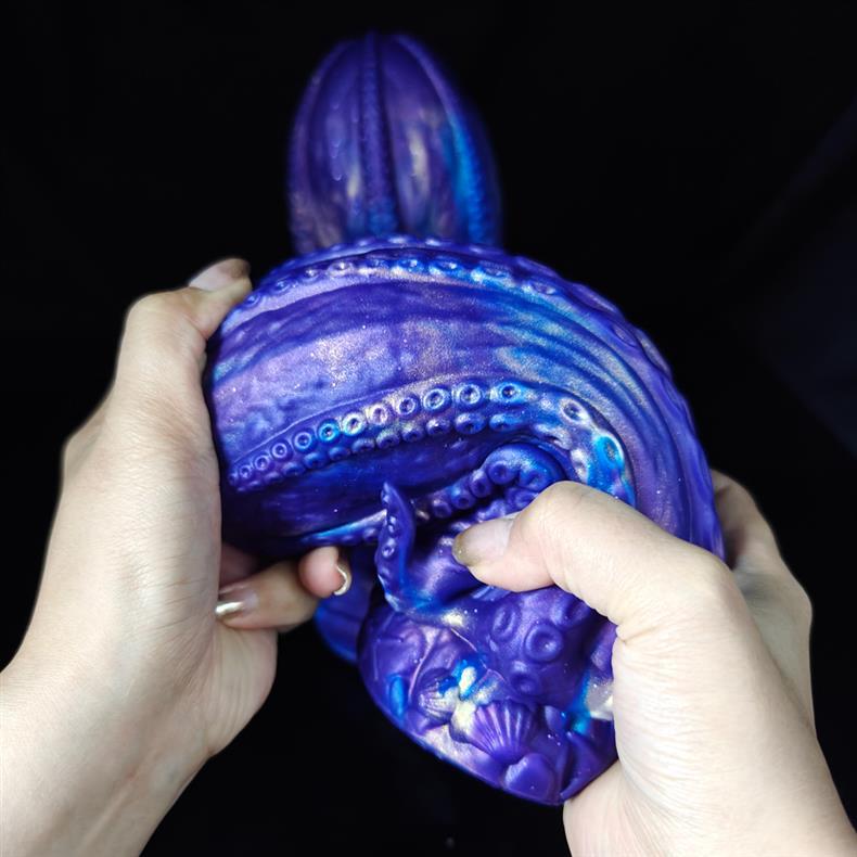 Blau Alien Tentacle Monster Huge Buttplug