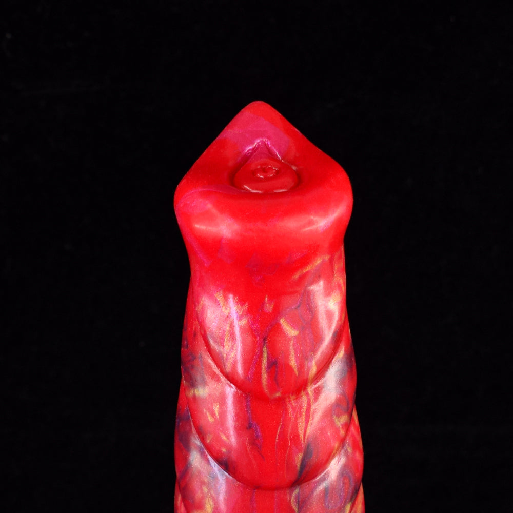 24 CM Rot Strukturiert Animal Spitz Horsedildo
