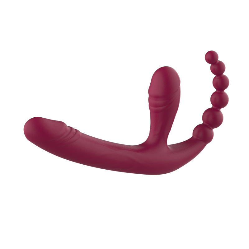Drei Köpfe Remote Control Vibratir Strapless Dildo